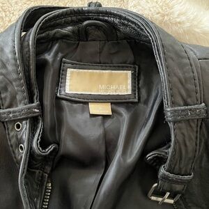 MICHAEL KORS Black Leather Jacket SIZE M